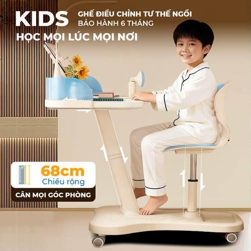Bàn Ghế Học Sinh ISUNI Công Thái Học Chống Gù Lưng Cho Bé 6-10 Tuổi, Khung Thép Điều Chỉnh Độ Cao - ISUNI - ảnh 2