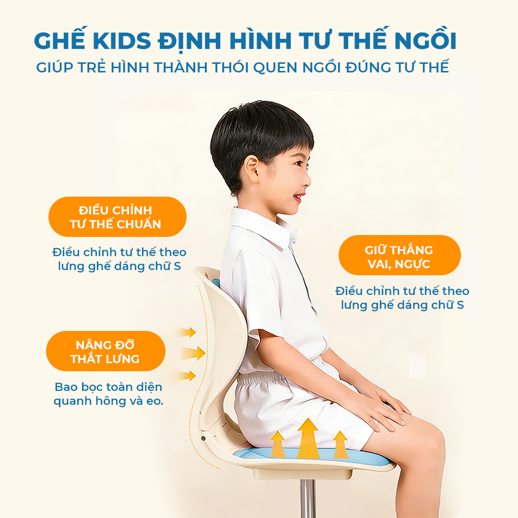 Bàn Ghế Học Sinh ISUNI Công Thái Học Chống Gù Lưng Cho Bé 6-10 Tuổi, Khung Thép Điều Chỉnh Độ Cao