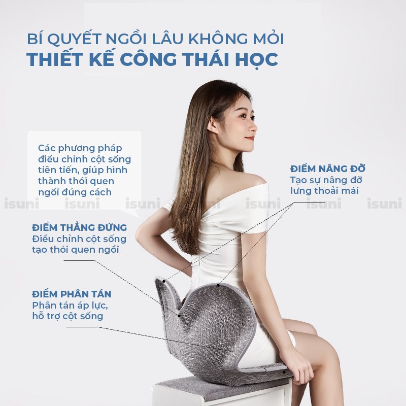 [BẢN SAKURA] Ghế Điều Chỉnh Tư Thế Ngồi ISUNI Chống Gù Ghế Công Thái Học Giảm Đau Mỏi Lưng Gáy