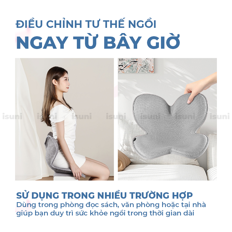 [BẢN SAKURA] Ghế Điều Chỉnh Tư Thế Ngồi ISUNI Chống Gù Ghế Công Thái Học Giảm Đau Mỏi Lưng Gáy