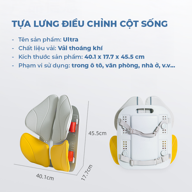 [BẢN ONE WAY] Ghế Điều Chỉnh Tư Thế ISUNI Hỗ Trợ Lái Xe, Làm Việc Văn Phòng Không Bị Đau Lưng
