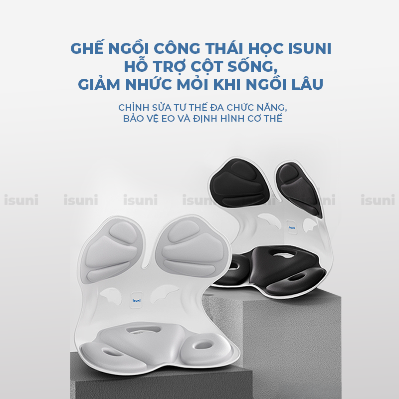 Ghế ISUNI BẢN ĐẶC BIỆT Ghế Tựa Lưng Chống Gù Ghế Công Thái Học Ứng Dụng 4 Sáng Chế Giảm Đau Mỏi Lưng - ISUNI - ảnh 3