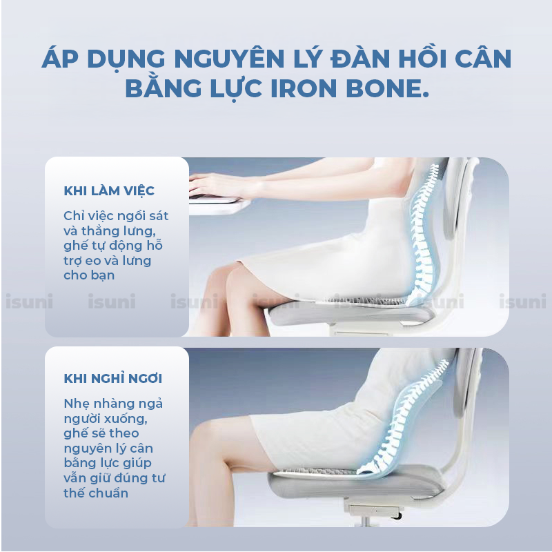 [BẢN ĐẶC CẤP] Ghế Bệt Tựa Lưng Isuni Chống Gù Lưng Ghế Công Thái Học Giảm Đau Mỏi Lưng - ISUNI - ảnh 4