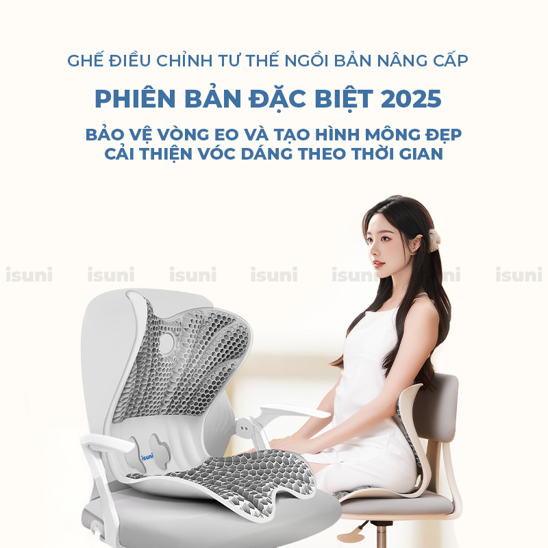 [BẢN VIP PRO] Ghế Công Thái Học Điều Chỉnh Tư Thế Ngồi Isuni Chống Gù Lưng Cho Bà Bầu, Dân Văn Phòng - ISUNI - ảnh 3