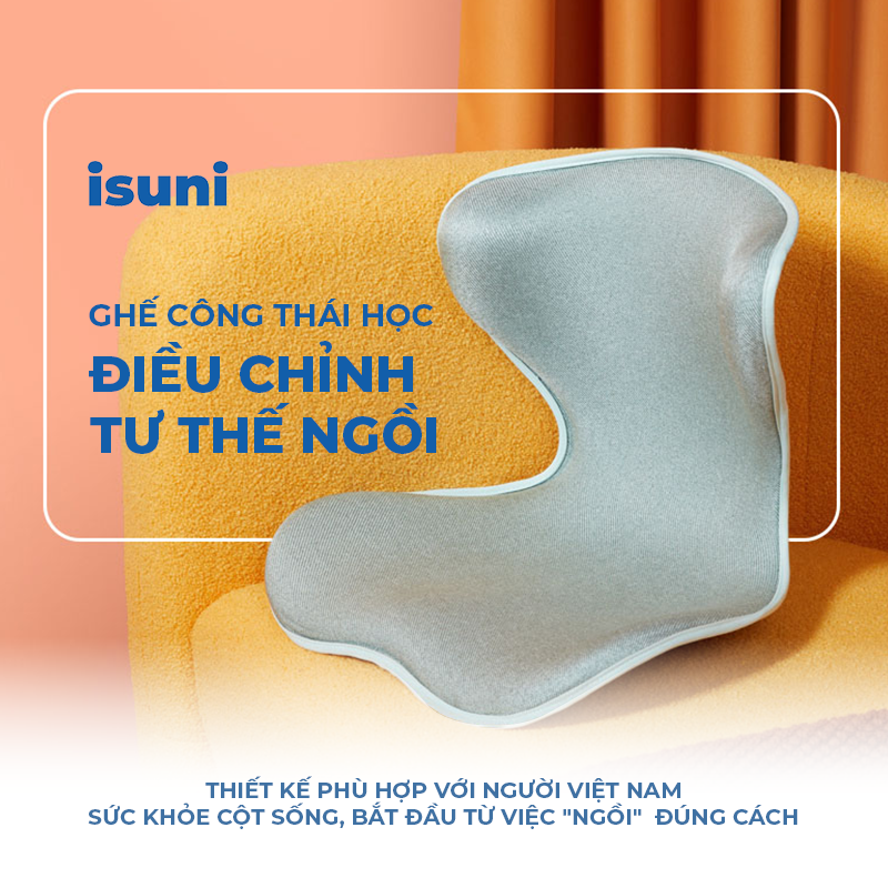 [BẢN VIP S2] Ghế Điều Chỉnh Tư Thế Ngồi Isuni Chống Gù Lưng, Ghế Công Thái Học Giảm Đau Mỏi Lưng