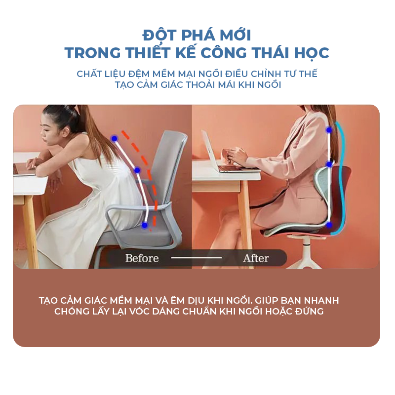 [BẢN VIP S2] Ghế Điều Chỉnh Tư Thế Ngồi Isuni Chống Gù Lưng, Ghế Công Thái Học Giảm Đau Mỏi Lưng