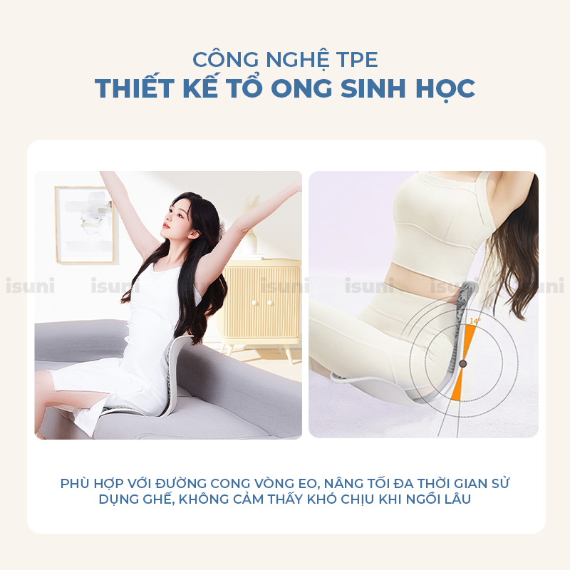 [BẢN VIP PRO] Ghế Công Thái Học Điều Chỉnh Tư Thế Ngồi Isuni Chống Gù Lưng Cho Bà Bầu, Dân Văn Phòng