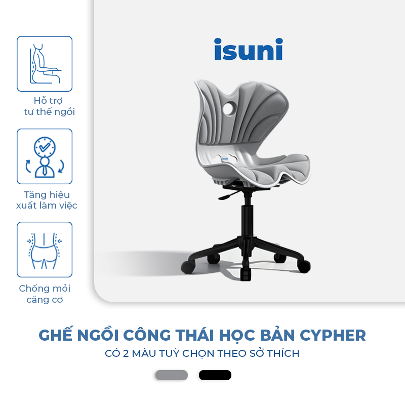[BẢN CYPHER] Ghế Điều Chỉnh Tư Thế Ngồi ISUNI Chống Gù Lưng, Ghế Công Thái Học Giảm Đau Mỏi Lưng - ISUNI - ảnh 2