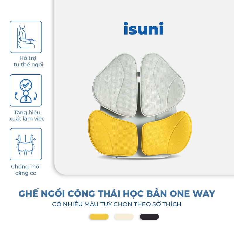 [BẢN ONE WAY] Ghế Điều Chỉnh Tư Thế ISUNI Hỗ Trợ Lái Xe, Làm Việc Văn Phòng Không Bị Đau Lưng - ISUNI - ảnh 3