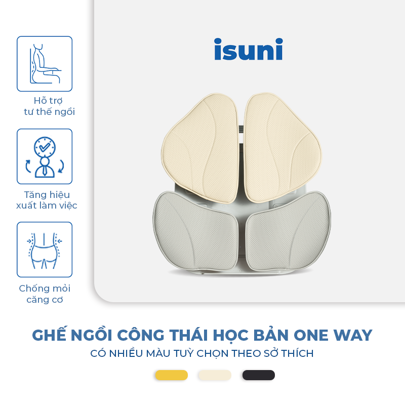 [BẢN ONE WAY] Ghế Điều Chỉnh Tư Thế ISUNI Hỗ Trợ Lái Xe, Làm Việc Văn Phòng Không Bị Đau Lưng - ISUNI - ảnh 1