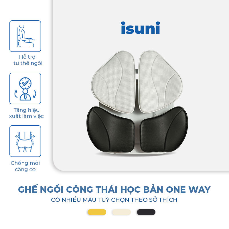 [BẢN ONE WAY] Ghế Điều Chỉnh Tư Thế ISUNI Hỗ Trợ Lái Xe, Làm Việc Văn Phòng Không Bị Đau Lưng - ISUNI - ảnh 2