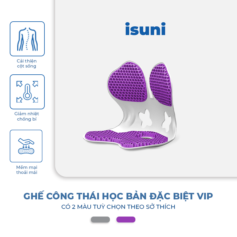 [BẢN ĐẶC CẤP] Ghế Bệt Tựa Lưng Isuni Chống Gù Lưng Ghế Công Thái Học Giảm Đau Mỏi Lưng - ISUNI - ảnh 1