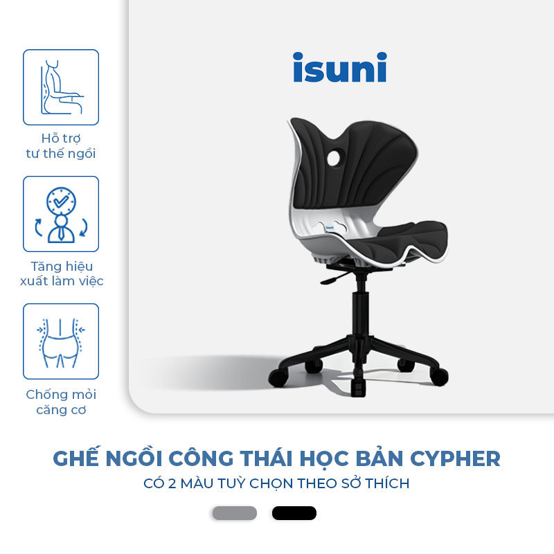 [BẢN CYPHER] Ghế Điều Chỉnh Tư Thế Ngồi ISUNI Chống Gù Lưng, Ghế Công Thái Học Giảm Đau Mỏi Lưng - ISUNI - ảnh 1
