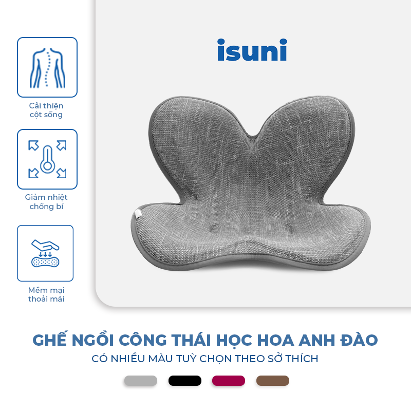 [BẢN SAKURA] Ghế Điều Chỉnh Tư Thế Ngồi ISUNI Chống Gù Ghế Công Thái Học Giảm Đau Mỏi Lưng Gáy - ISUNI - ảnh 4