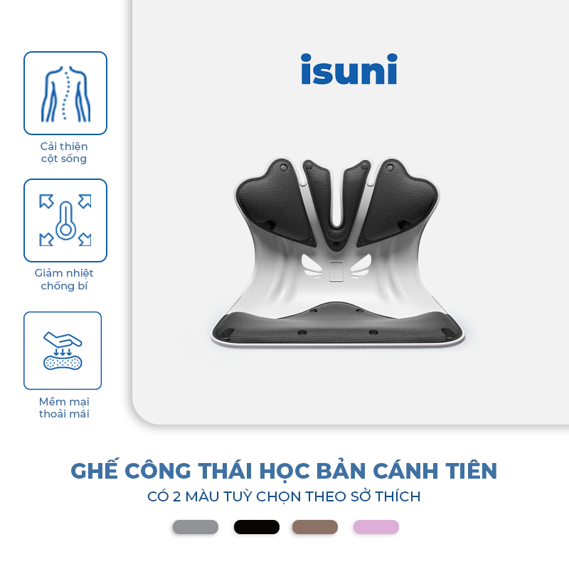 [BẢN CÁNH TIÊN] ISUNI Ghế Chỉnh Tư Thế Ngồi Chính Hãng Chống Gù, Hỗ Trợ Cột Sống, Ngồi Lâu Không Mỏi - ISUNI - ảnh 3