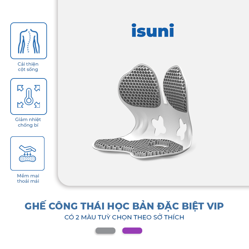 [BẢN ĐẶC CẤP] Ghế Bệt Tựa Lưng Isuni Chống Gù Lưng Ghế Công Thái Học Giảm Đau Mỏi Lưng - ISUNI - ảnh 2
