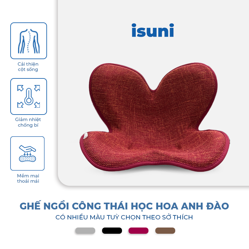 [BẢN SAKURA] Ghế Điều Chỉnh Tư Thế Ngồi ISUNI Chống Gù Ghế Công Thái Học Giảm Đau Mỏi Lưng Gáy - ISUNI - ảnh 3