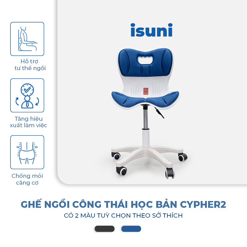 [BẢN CYPHER] Ghế Điều Chỉnh Tư Thế Ngồi ISUNI Chống Gù Lưng, Ghế Công Thái Học Giảm Đau Mỏi Lưng