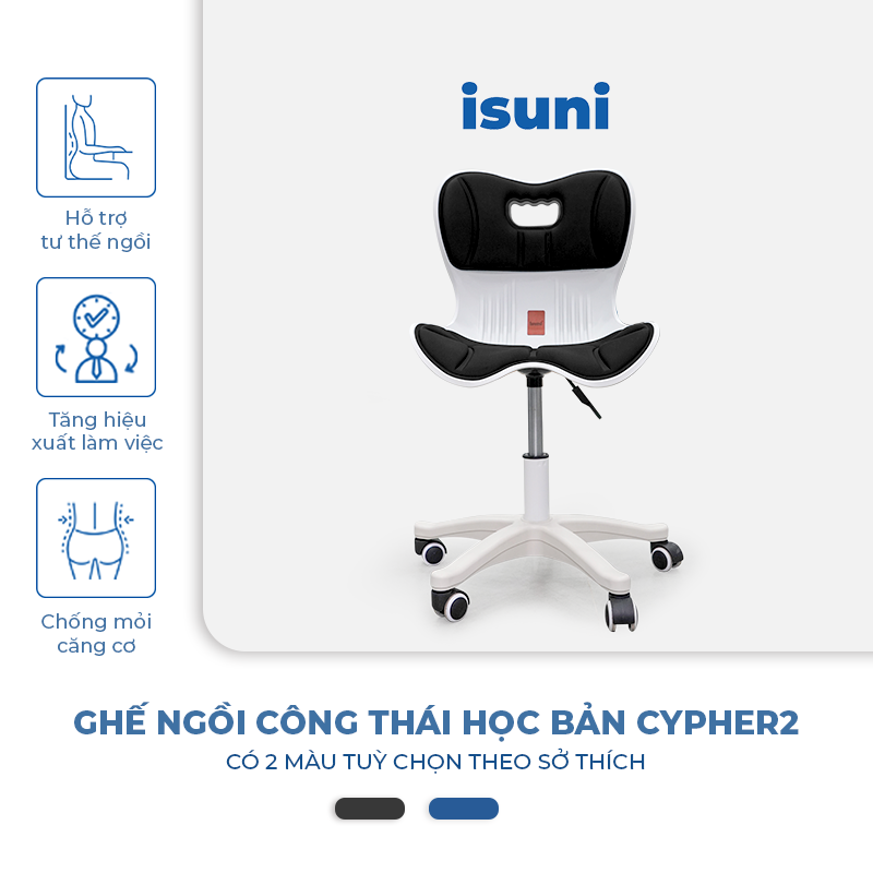 [BẢN CYPHER] Ghế Điều Chỉnh Tư Thế Ngồi ISUNI Chống Gù Lưng, Ghế Công Thái Học Giảm Đau Mỏi Lưng