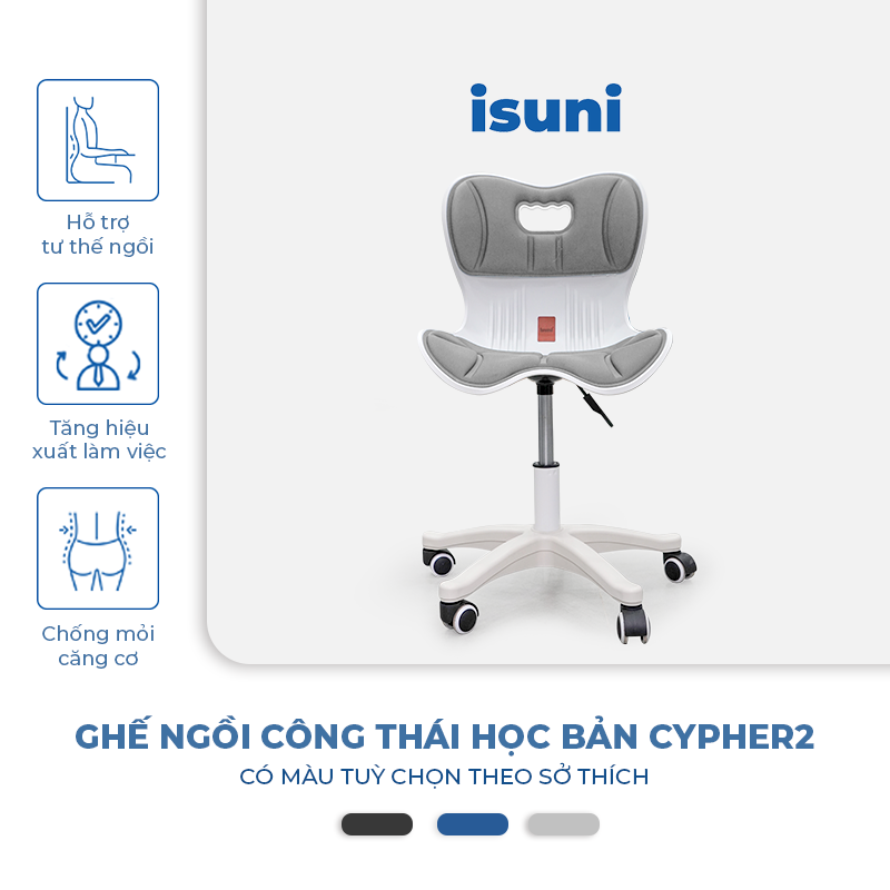 [BẢN CYPHER] Ghế Điều Chỉnh Tư Thế Ngồi ISUNI Chống Gù Lưng, Ghế Công Thái Học Giảm Đau Mỏi Lưng