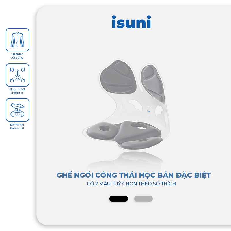 Ghế ISUNI BẢN ĐẶC BIỆT Ghế Tựa Lưng Chống Gù Ghế Công Thái Học Ứng Dụng 4 Sáng Chế Giảm Đau Mỏi Lưng - ISUNI - ảnh 2