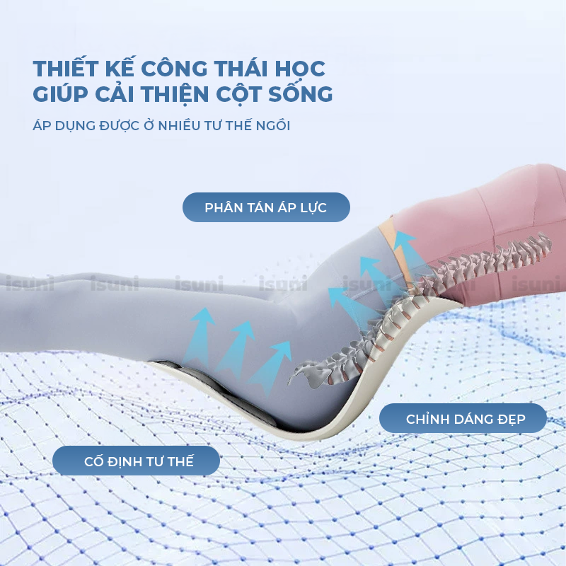 [BẢN NÂNG CẤP] Ghế Công Thái Học Isuni Điều Chỉnh Tư Thế Ngồi Chống Gù Lưng Hỗ Trợ Cột Sống Vai Cho Nam Nữ