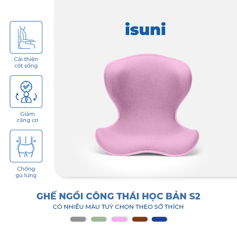 [BẢN VIP S2] Ghế Điều Chỉnh Tư Thế Ngồi Isuni Chống Gù Lưng, Ghế Công Thái Học Giảm Đau Mỏi Lưng - ISUNI - ảnh 4