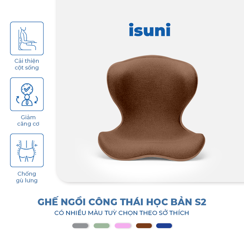 [BẢN VIP S2] Ghế Điều Chỉnh Tư Thế Ngồi Isuni Chống Gù Lưng, Ghế Công Thái Học Giảm Đau Mỏi Lưng - ISUNI - ảnh 5