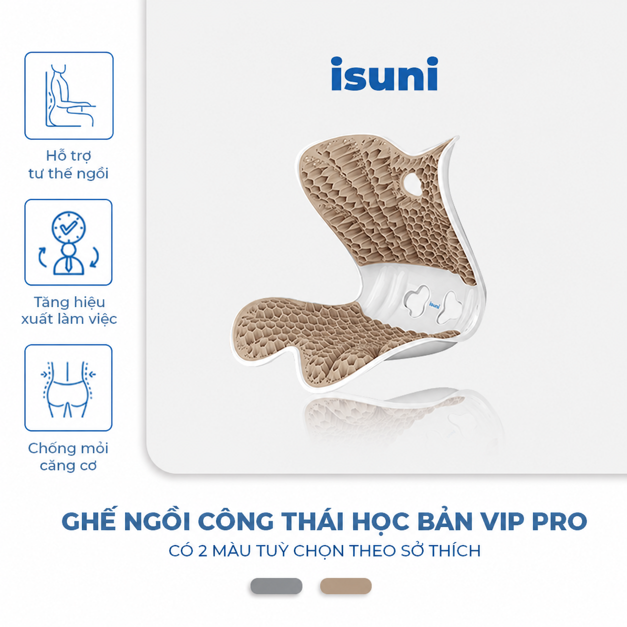 [BẢN VIP PRO] Ghế Công Thái Học Điều Chỉnh Tư Thế Ngồi Isuni Chống Gù Lưng Cho Bà Bầu, Dân Văn Phòng